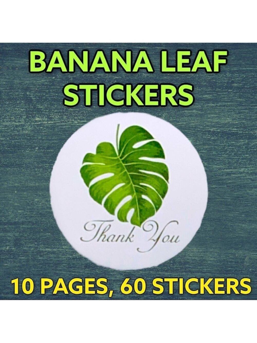 60 2.5” Banana Leaves Stickers PRICE IS FIRM - Picture 2 of 6